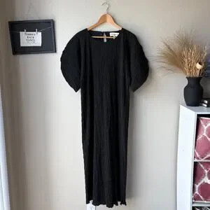 Mara Hoffman | Dresses | Mara Hoffman Black Textured Midi Dress With ...